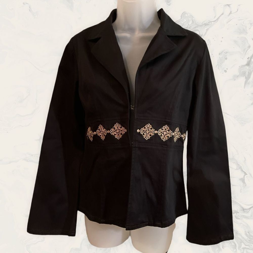 David Paul New York Long Sleeve Jacket - Size S- Black